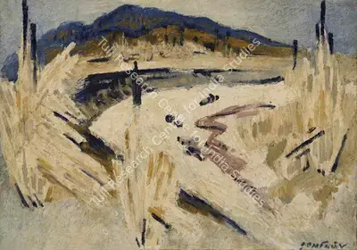 Baij, Ramkinkar (Artist). River Kopai, 1946 | Painting, AG.Onl/28.12.21, 2021 · Asta Guru