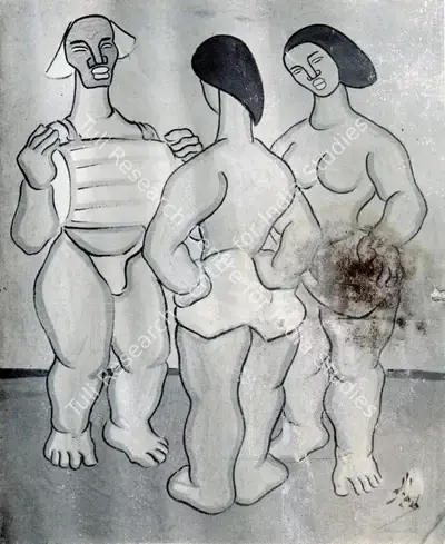 Gobardhan Ash (Artist), They Dance, Painting