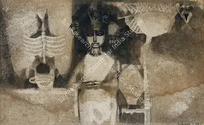 Ganesh Pyne (Artist), The Curator, 1968, Painting