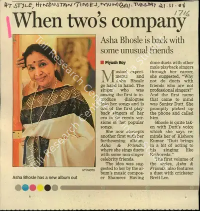 Piyush Roy (Reporter), When two's company, 2006, Newspaper Clipping