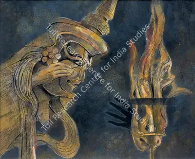 Aditya Basak (Artist), Kathakali, 1990, Painting
