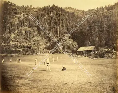 Studio Samuel Bourne & James Craddock (Photographic Studio), Amandale Cricket ground, Antiquarian Photograph