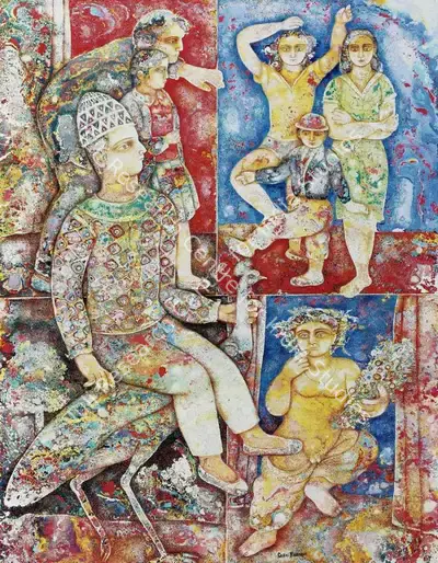 Sakti Burman (Artist), Wondering On The Summer Evening, 2005, Painting