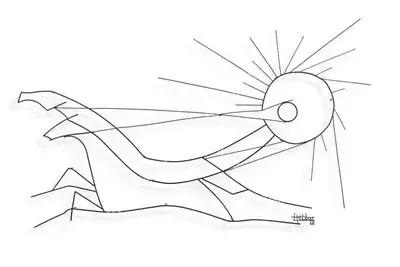 K.K. Hebbar (Artist), Surya - Sun Chariot, 1968, Sculpture
