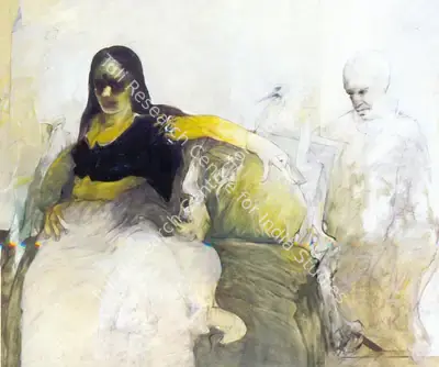 Das, Sunil (Artist). Woman in Black. Oil on canvas, 1991 | Painting | FineArts | 00375715