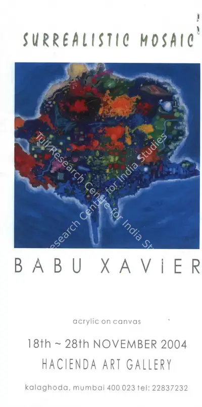 Babu Xavier (Artist), Babu Xavier, 2004, Solo Exhibition Invitation