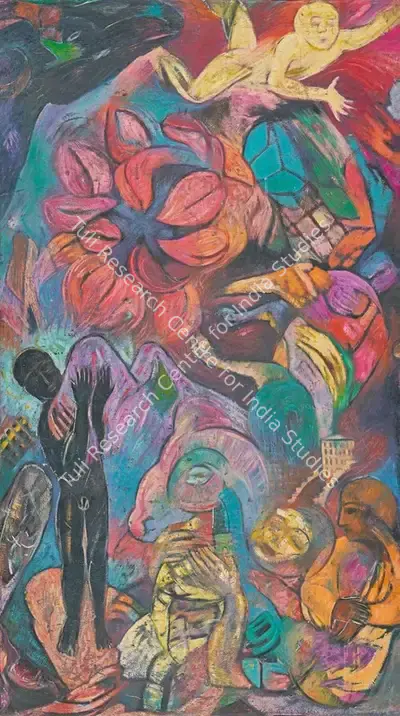 Thozhur, Vasudha (Artist). Story, 1990 | Painting, AG.Onl/17.12.23, 2023 · Asta Guru
