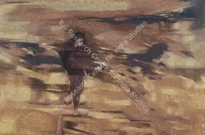 Sabavala, Jehangir (Artist). Figure on a Windswept Beach. Oil on Canvas, 1988 | Pilgrim, Exile, Sorcerer | Painting | FineArts | 00182426