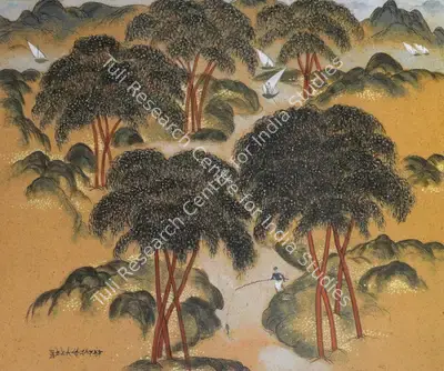 A.A. Almelkar (Artist), Landscape, 1957, Painting