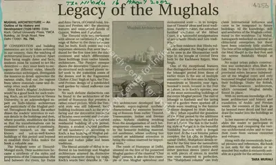 Tara Murali (Reporter), Legacy of the Mughals, 2002, Newspaper Clipping