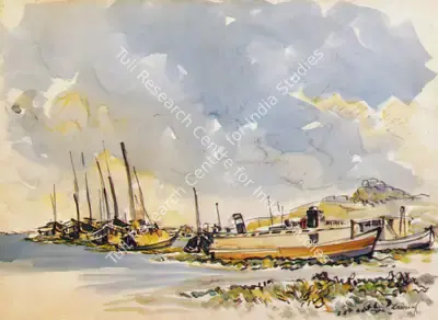 Zainul Abedin (Artist), Boats, Painting