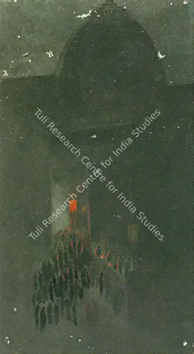 Gaganendranath Tagore (Artist), Kalipuja Night, Painting