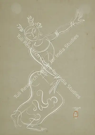 Shiavax Chavda (Artist), Dancer, 1953, Painting