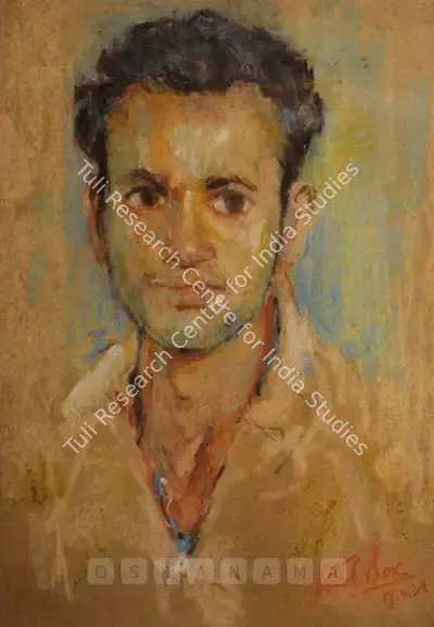 Atul Bose (Artist), Portrait Of A Young Man, 1939, Drawing