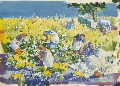 S.H. Raza (Artist), Untitled, 1940, Painting