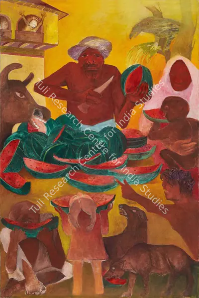 Khanna, Krishen (Artist). A Season of Watermelons, c.2007 | Painting, AG.Onl/28.10.23, 2023 · Asta Guru