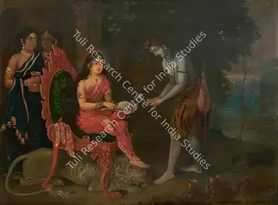 Early Bengal School (Artist), Annapurna Feeding Lord Shiva, Painting