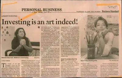 Yusuf Begg (Reporter), Investing is an Art Indeed!, 2003, Newspaper Clipping