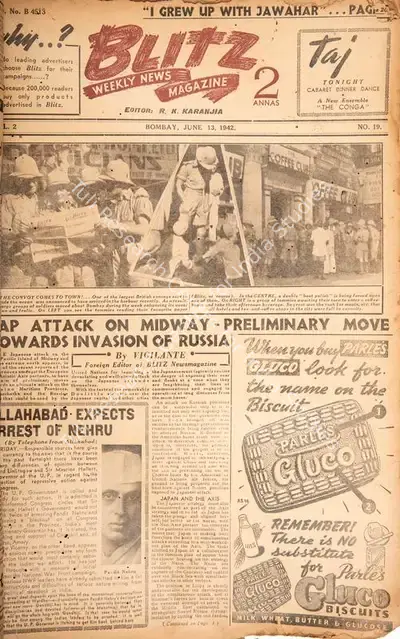 R.K. Karanjia (Editor), Blitz, 1942, Magazine