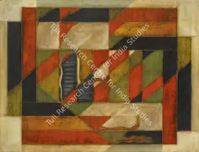 Akkitham Narayanan (Artist), Green and Red, 2010, Painting