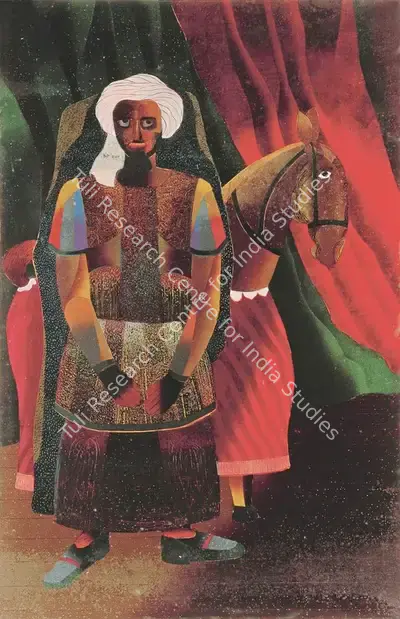 Swapan Kumar Das (Artist), Indian Puppet, 1990, Graphic Art
