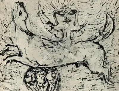 K.C.S. Paniker (Artist), Victory, 1957, Painting
