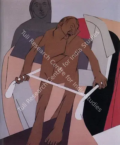 Tyeb Mehta (Artist), Woman in a Rickshaw, 1988, Painting