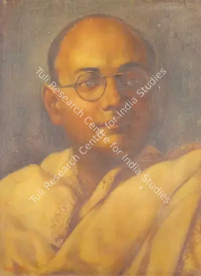 Hemendranath Mazumdar (Artist), Portrait Of Subhas Chandra Bose, Painting