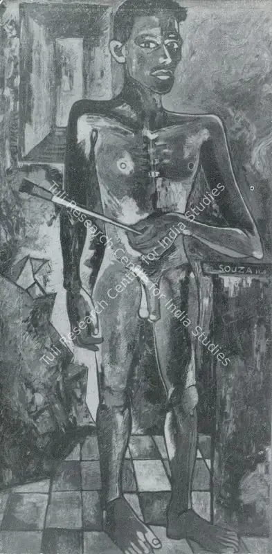 F.N. Souza (Artist), Self Portrait, 1949, Painting