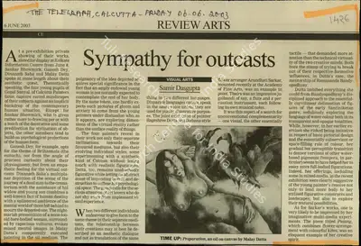 Samir Dasgupta (Reporter), Sympathy for Outcasts, 2003, Newspaper Clipping