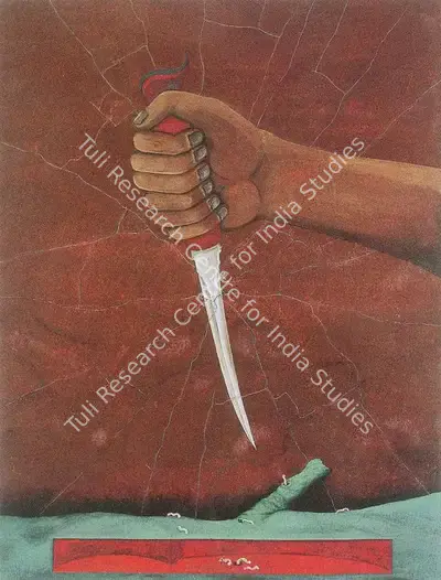 Anandajit Ray (Artist), II - Pecking, Painting