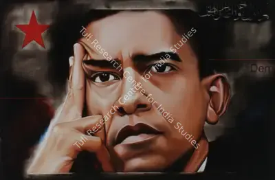 Riyas Komu (Artist), Obama in Delhi, 2011, Painting