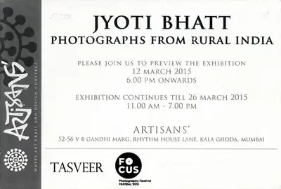 Jyoti Bhatt (Artist), Jyoti Bhatt, 2015, Solo Exhibition Invitation