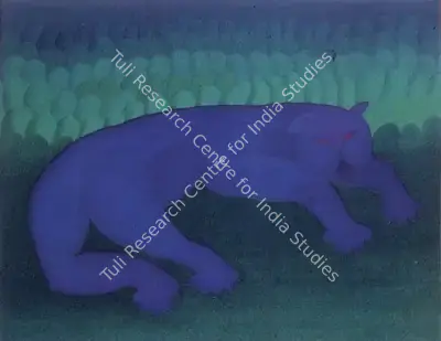 Manjit Bawa (Artist), Purple Panther, 1980, Painting