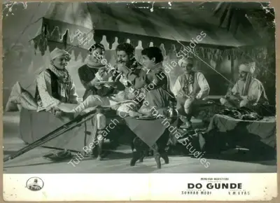 Sohrab Modi (Producer), Do Gunde, 1959, Lobby Card