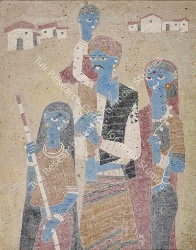 Bhagwan Kapoor (Artist), To the Fair, 1961, Painting