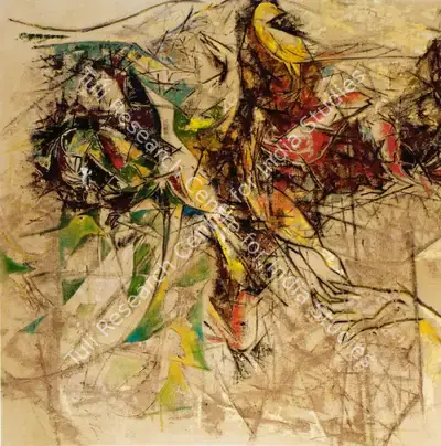 Krishen Khanna (Artist), Birdcage, 1957, Painting