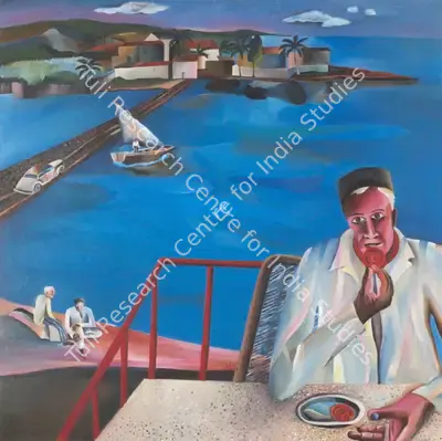 Khakhar, Bhupen P. (Artist). Man Eating Jalebi. Oil on Canvas, 1975 | Bhupen Khakhar , 1998 | Painting | FineArts | 00149717