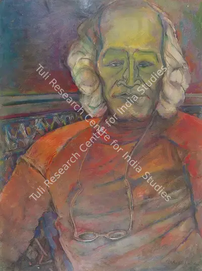 Paritosh Sen (Artist), Self Portrait, 1989, Painting