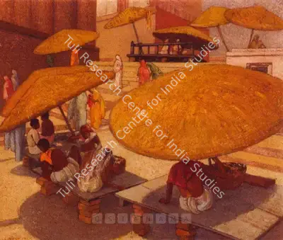 Lalit Mohan Sen (Artist), Benares Pandas, 1952, Painting