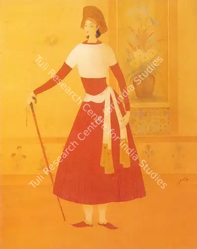 M.A.R. Chughtai (Artist), Mughal, 1967, Painting