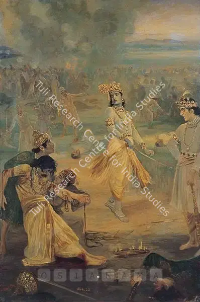 M.V. Dhurandhar (Artist), Battlescene From The Mahabharata, 1992, Painting