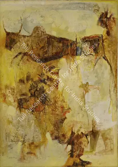 J. Sultan Ali (Artist), Old Shepherd, 1965, Painting