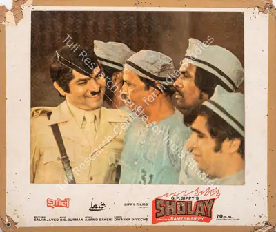 Dwarka Divecha (Cinematographer), Sholay, 1975, Photographic Still Mounted on Lobby Card