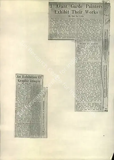An Exhibition of Graphic Images, 1964, Newspaper Clipping