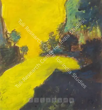 Rabindranath Tagore (Artist), Untitled (Yellow Landscape), Painting