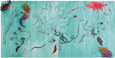 Chitra Ganesh (Artist), The Lucky One (Slow Burn), 2008, Painting
