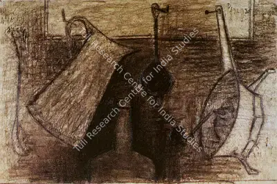 Akbar Padamsee (Artist), Still-Life: Utensils Series, 1956, Drawing