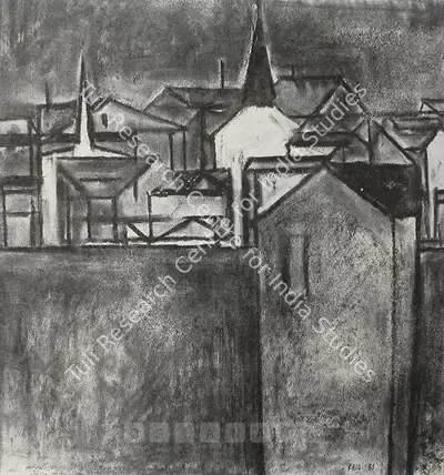 S.H. Raza (Artist), Untitled, 1953, Drawing
