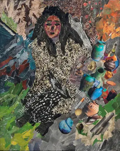 Jeet Chhabda (Artist), Untitled (Woman), 1990, Collage